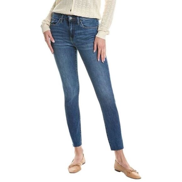 BLANKNYC Distressed Frayed Raw Hem Crop Skinny Jeans, Size 27 - Picture 1 of 14